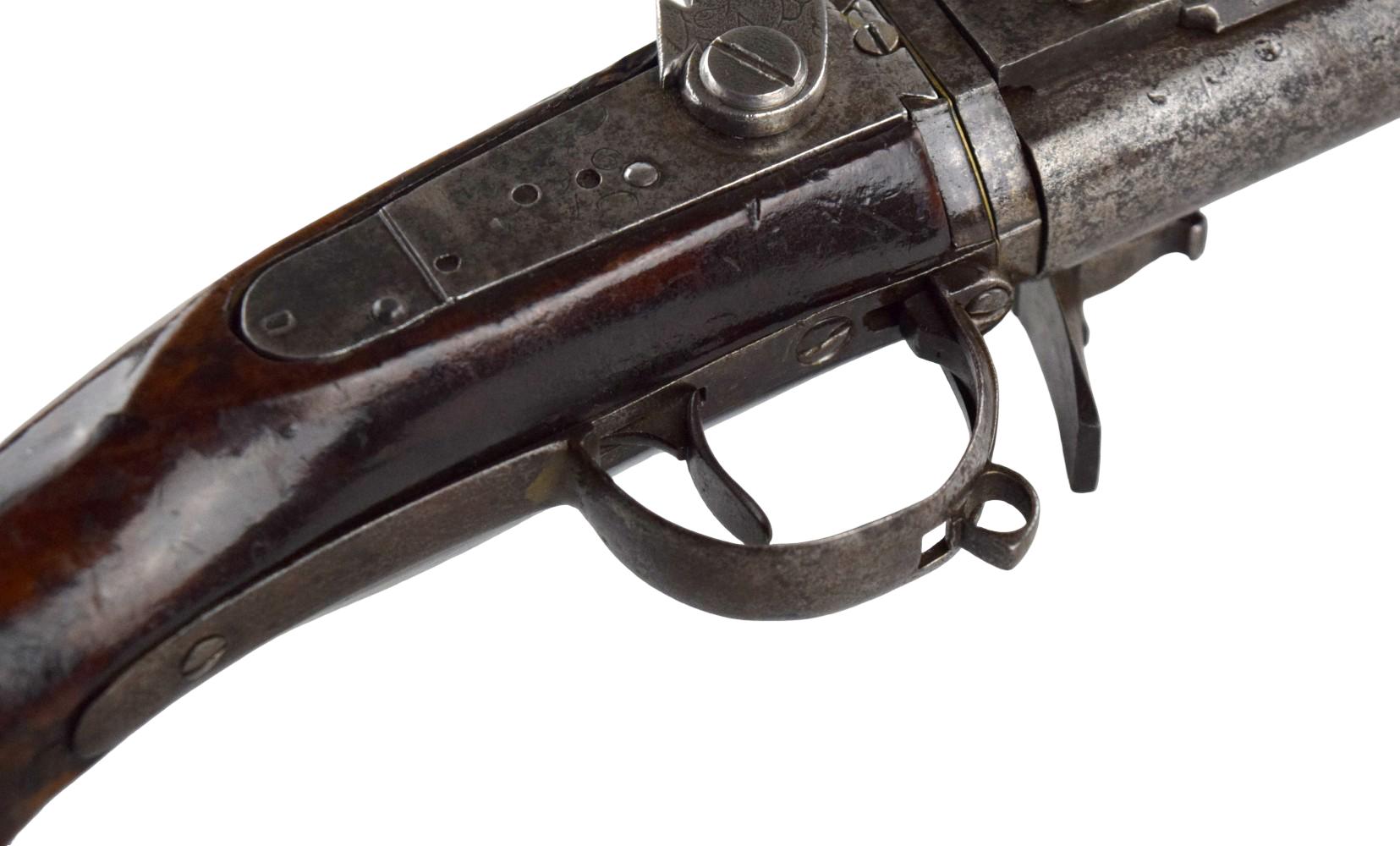 A Good German Wheellock Hunting Rifle With Octagonal Barrel Circa 1735.