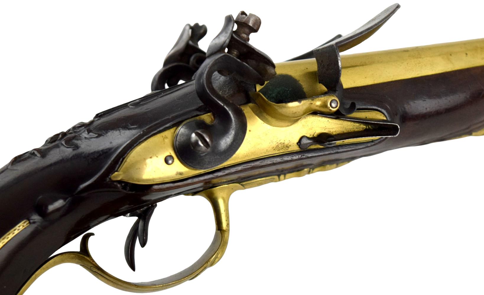 RARE 18TH C. EUROPEAN DOUBLE BARREL FLINTLOCK PISTOL