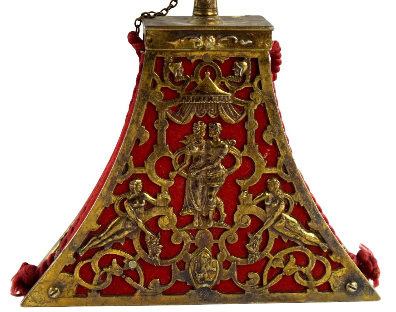 VERY ATTRACTIVE 17TH C. STYLE CONTINENTAL MUSKETEER'S LARGE POWDER FLASK