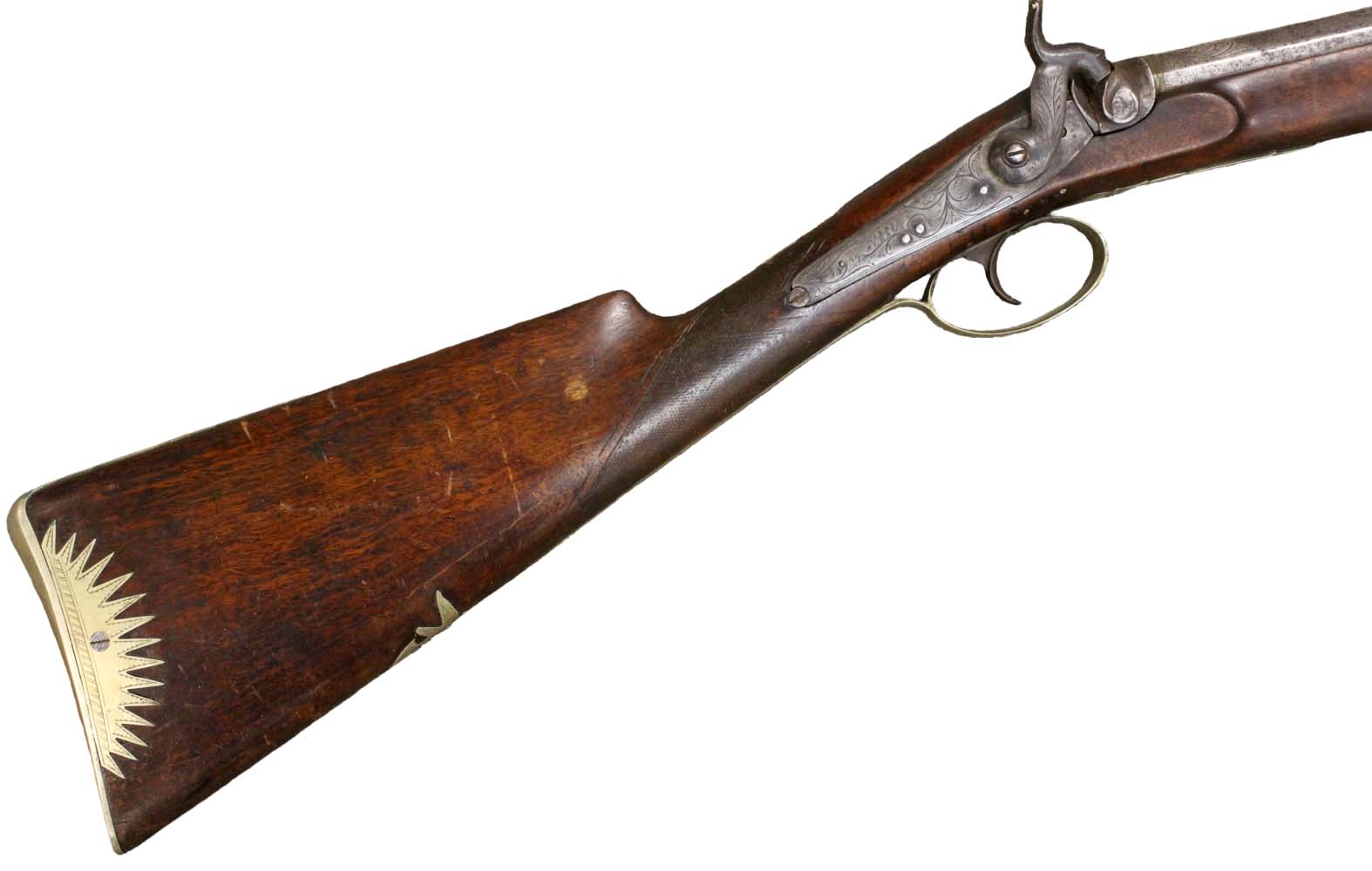 American Civil War era Ornate 69 Caliber Percussion Hunting Rifle by WARREN, ALBANY, NEW YORK