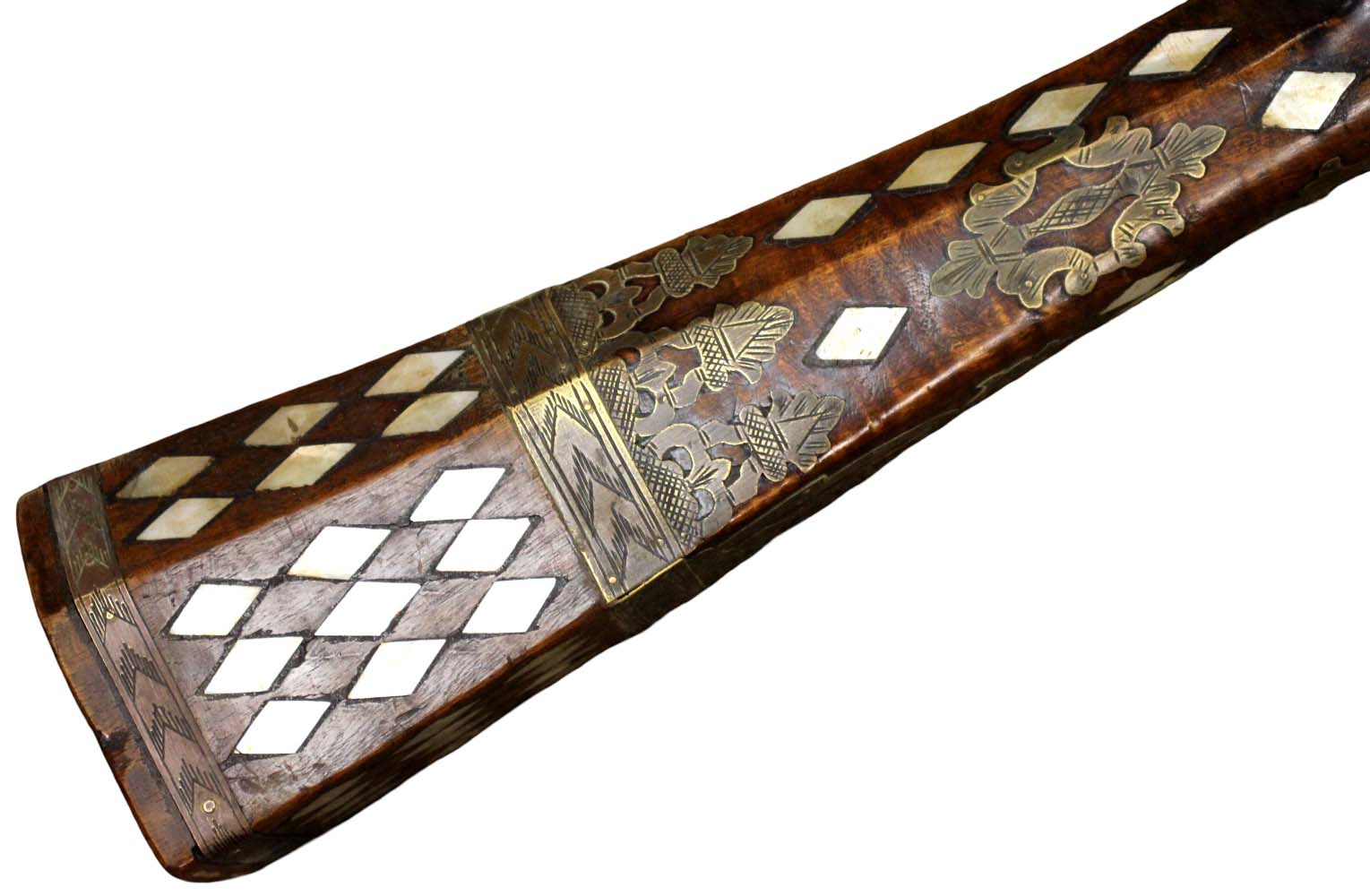 Very Fine Gold Damascened & Mother of Pearl Inlaid Islamic Ottoman Turkish TOUFEK Rifle Musket with Engraved Brass Mounts. A Gorgeous Exampl