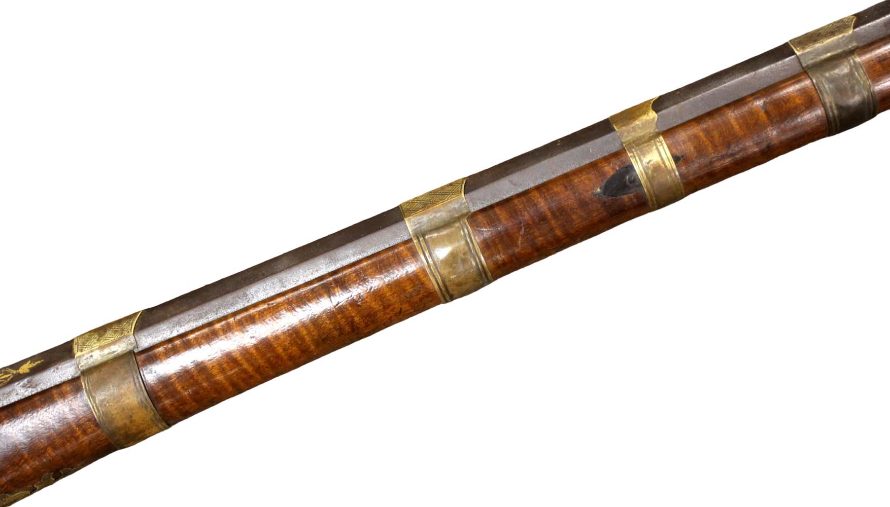 Very Fine Gold Damascened & Mother of Pearl Inlaid Islamic Ottoman Turkish TOUFEK Rifle Musket with Engraved Brass Mounts. A Gorgeous Exampl
