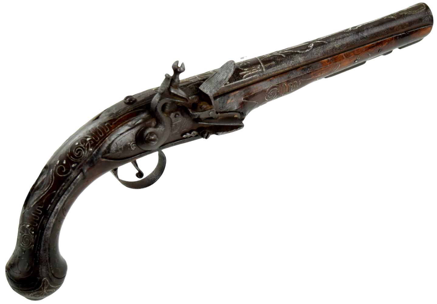 ANTIQUE EARLY 19TH C. BALKAN / OTTOMAN FLINTLOCK HOLSTER PISTOL