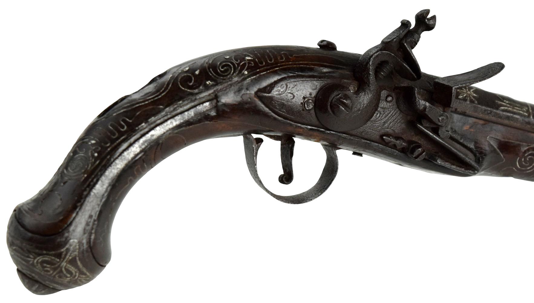 ANTIQUE EARLY 19TH C. BALKAN / OTTOMAN FLINTLOCK HOLSTER PISTOL
