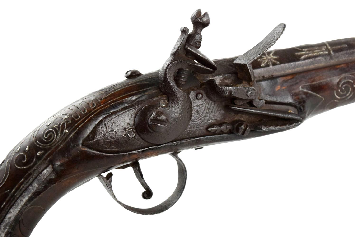 ANTIQUE EARLY 19TH C. BALKAN / OTTOMAN FLINTLOCK HOLSTER PISTOL