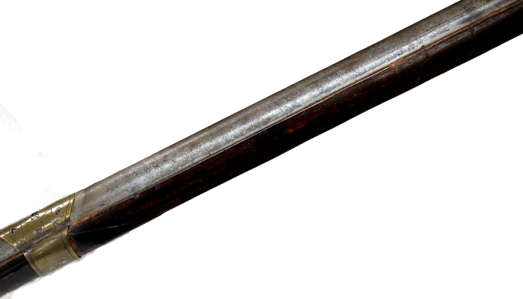 RARE EARLY 19TH C. INDIAN SINDH GOLD-DECORATED MATCHLOCK RIFLE TORADAR