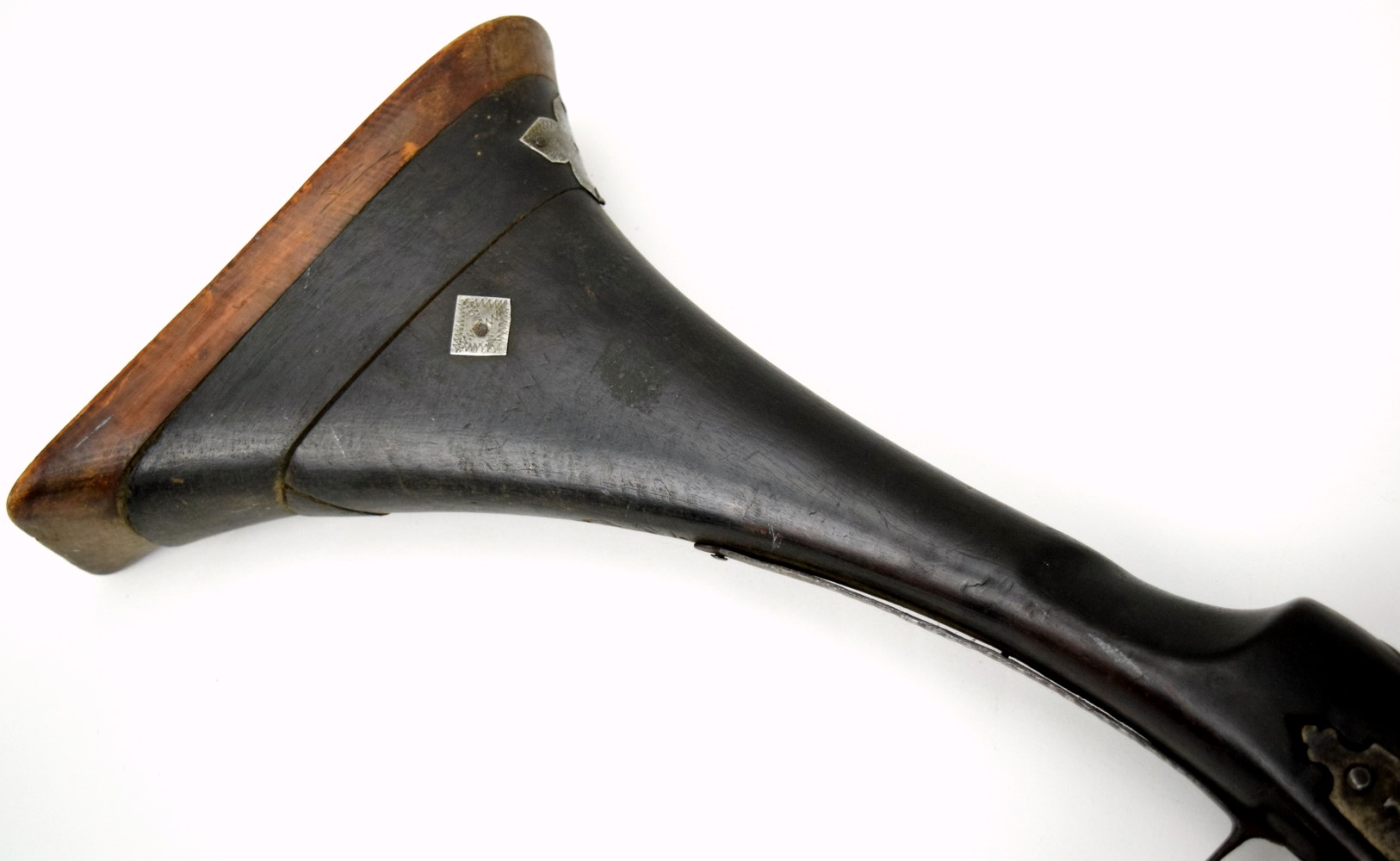 Antique 19th C. Islamic Arabic Arab Algerian Long Rifle with Bone Inlaid Moon Symbol, Snaphaunce Lock.