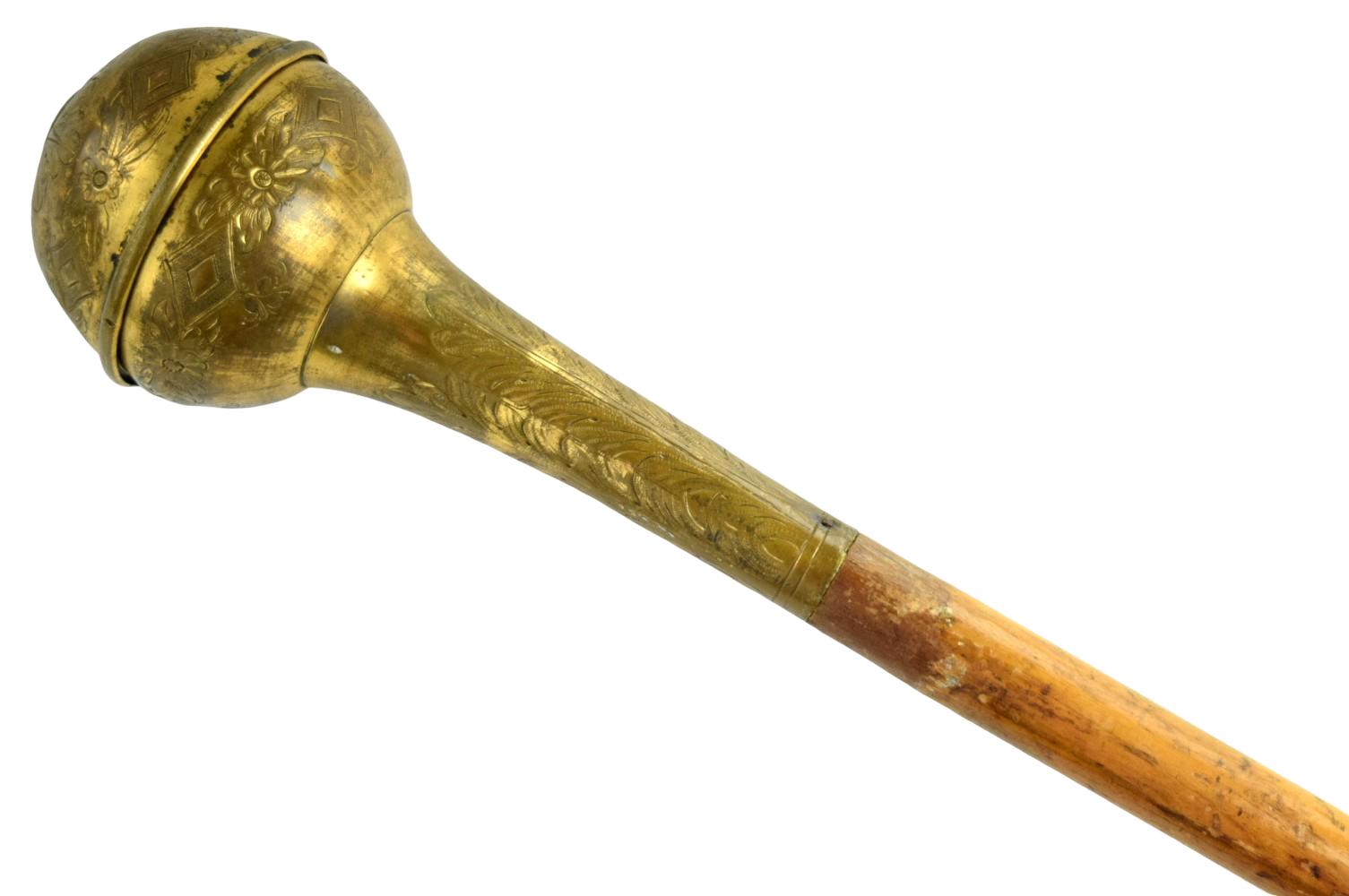 18th-19th C. Scottish Engraved Brass Mace