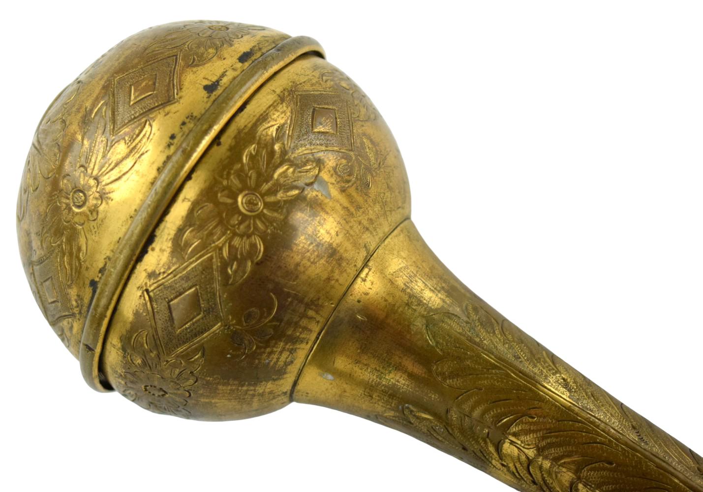 18th-19th C. Scottish Engraved Brass Mace