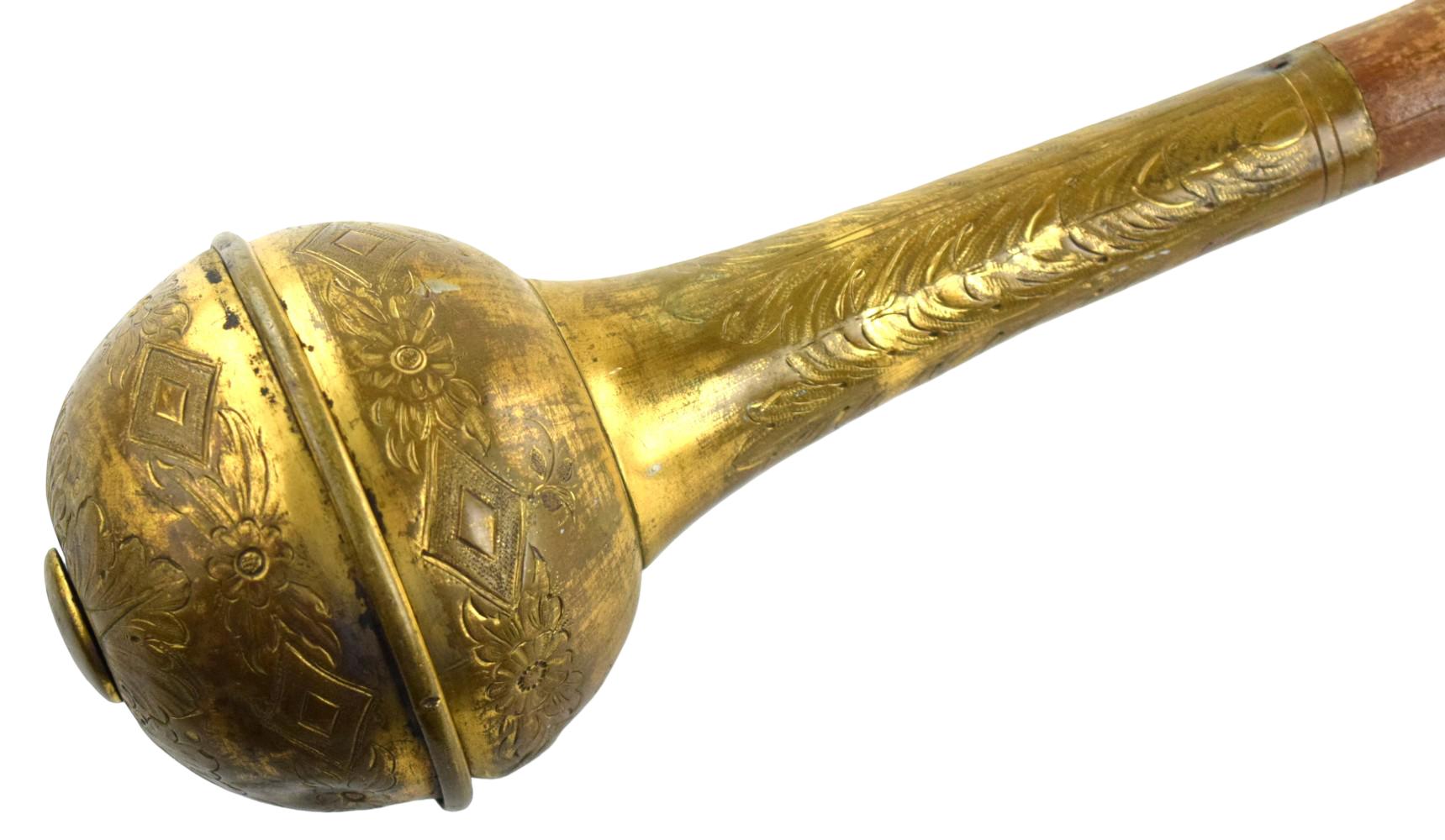 18th-19th C. Scottish Engraved Brass Mace