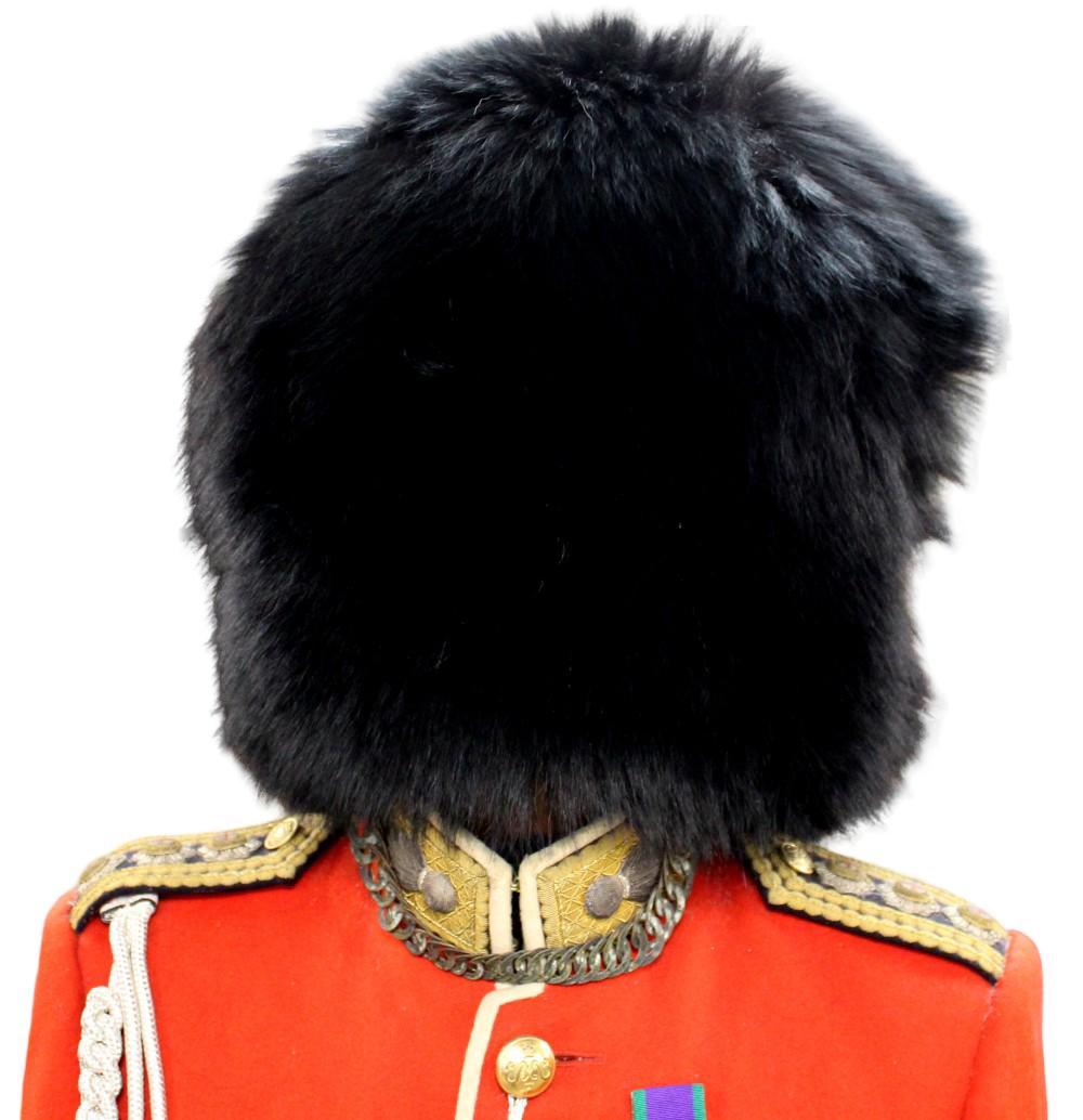 BRITISH FOOT GUARDS OFFICERS SCARLET FULL DRESS UNIFORM WITH BEARSKIN and GSM