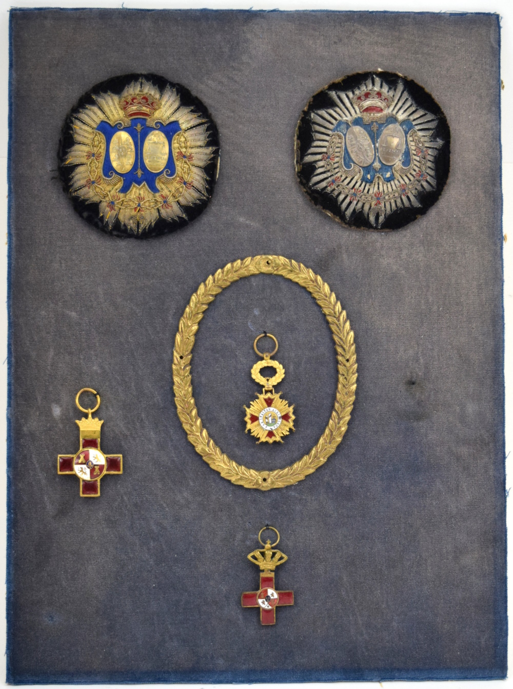 Lot of Five Spanish Kingdom Medals Badges Orders