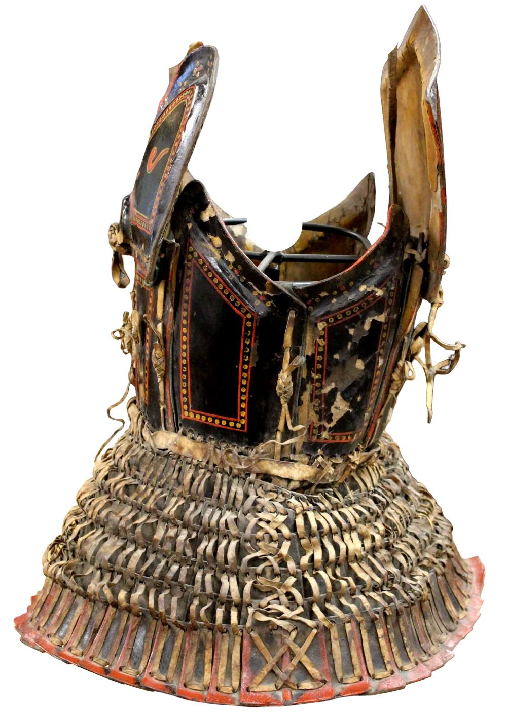Antique Yi Nuosu Armor Cuirass, 18th - 19th C., China. Wood, leather, lacquer.