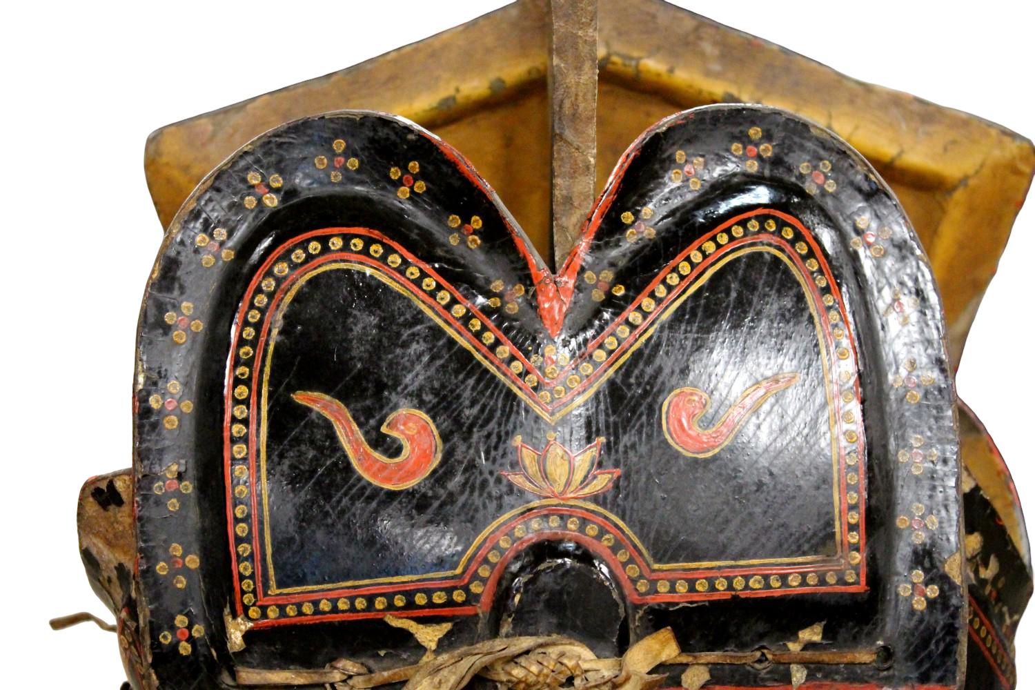 Antique Yi Nuosu Armor Cuirass, 18th - 19th C., China. Wood, leather, lacquer.