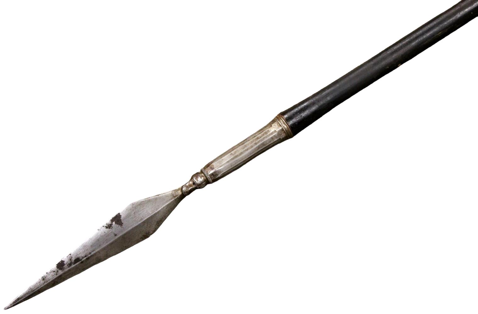 RARE 17THâ18TH C. FIGURAL HUNTING SPEAR POLEARM, "P.F." MARKED