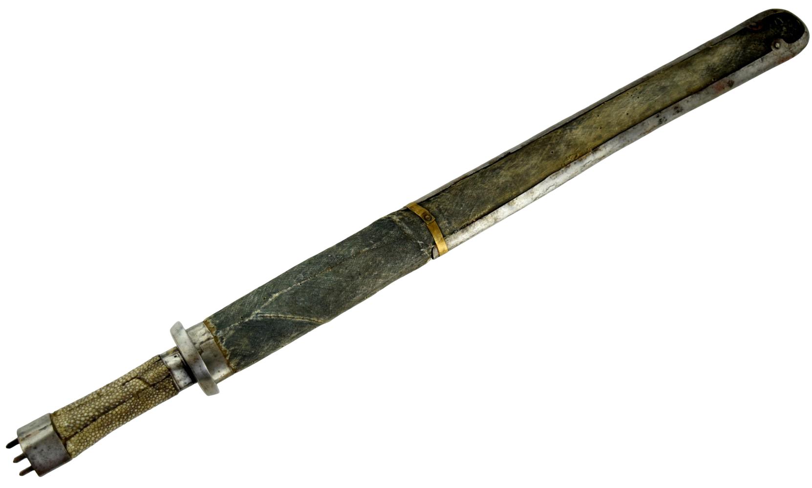RARE 18thâ19th C. TIBETAN SHORT SWORD WITH ORIGINAL SCABBARD