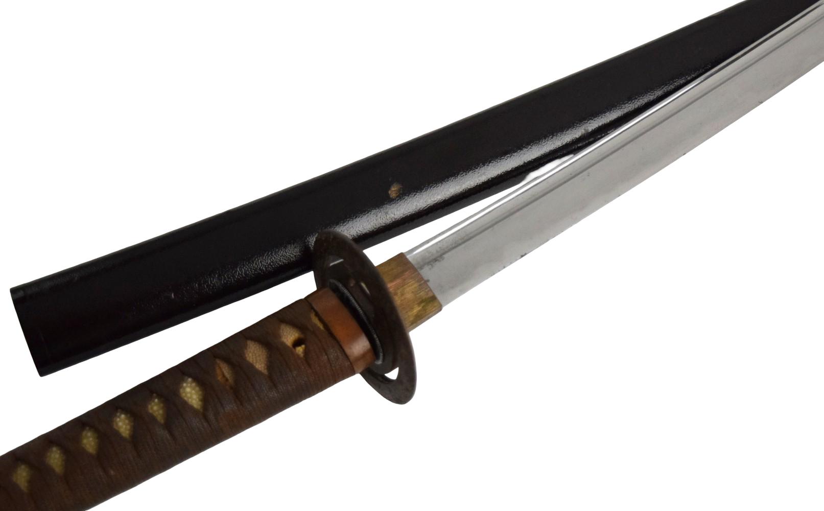Early 1600's Shinto katana, 29 inch length of cutting edge, signed Dewa Daijo Fujiwara Kunimichi