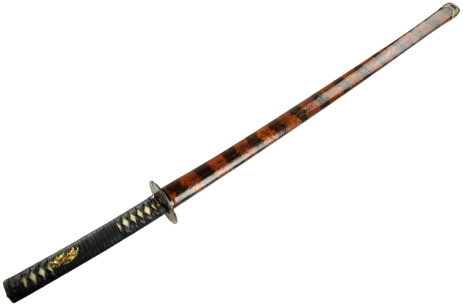 Shinto katana, 30 and 1/2 inch length of cutting edge, exceptional condition blade and mounts. Signed Heianjo Fujiwara Nobuyoshi.