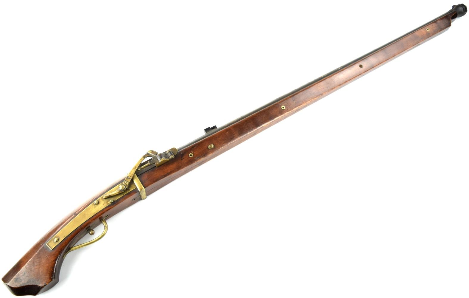 Very Good Japanese Samurai Long TANEGASHIMA Matchlock Rifle with Chiseled Barrel Decorations Including Large Dragon in the Skyes.