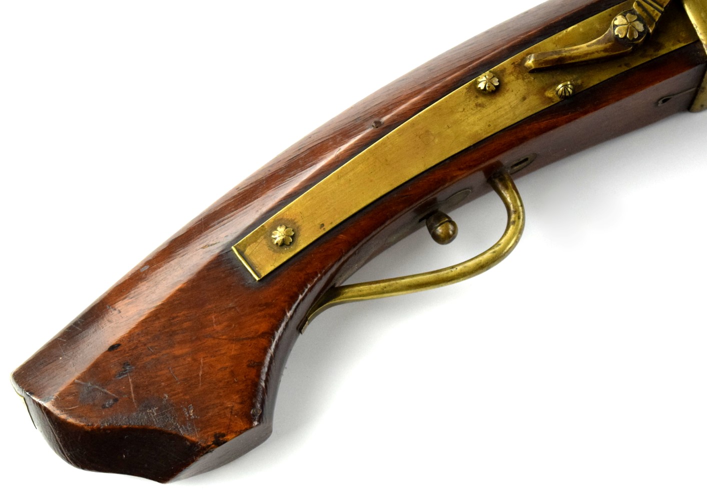 Very Good Japanese Samurai Long TANEGASHIMA Matchlock Rifle with Chiseled Barrel Decorations Including Large Dragon in the Skyes.