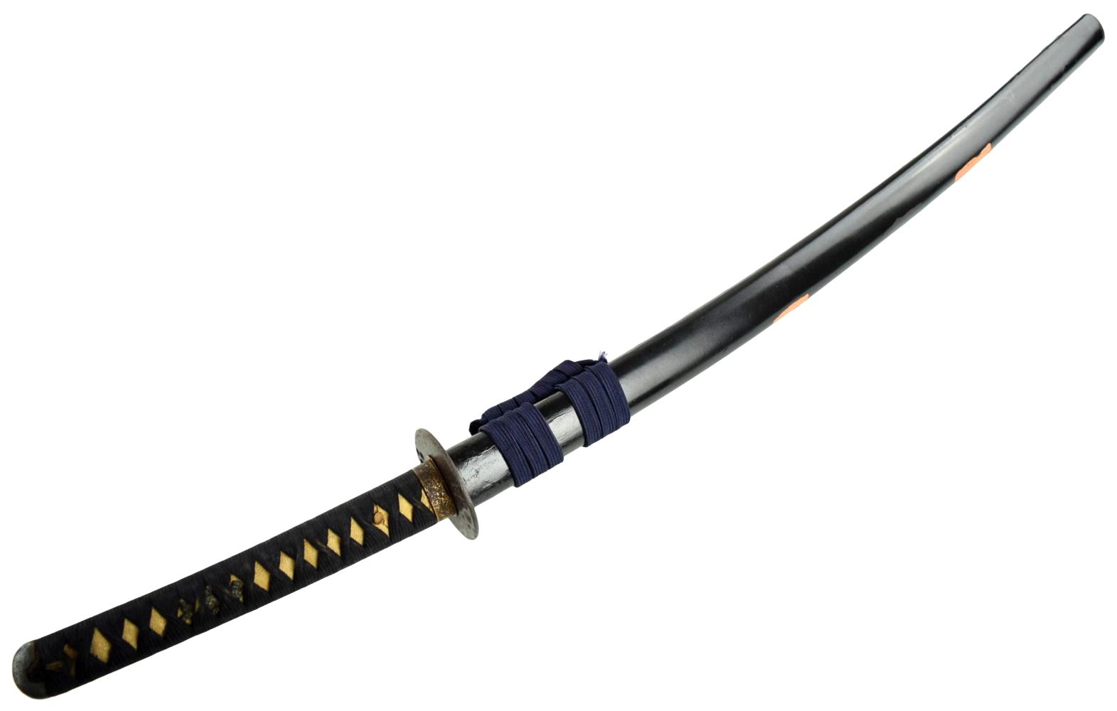 Shinto katana, 26 and 1/2 inch length of cutting edge. A powerfully shaped katana with a rare cutting test. The blade is signed Echizen Koku