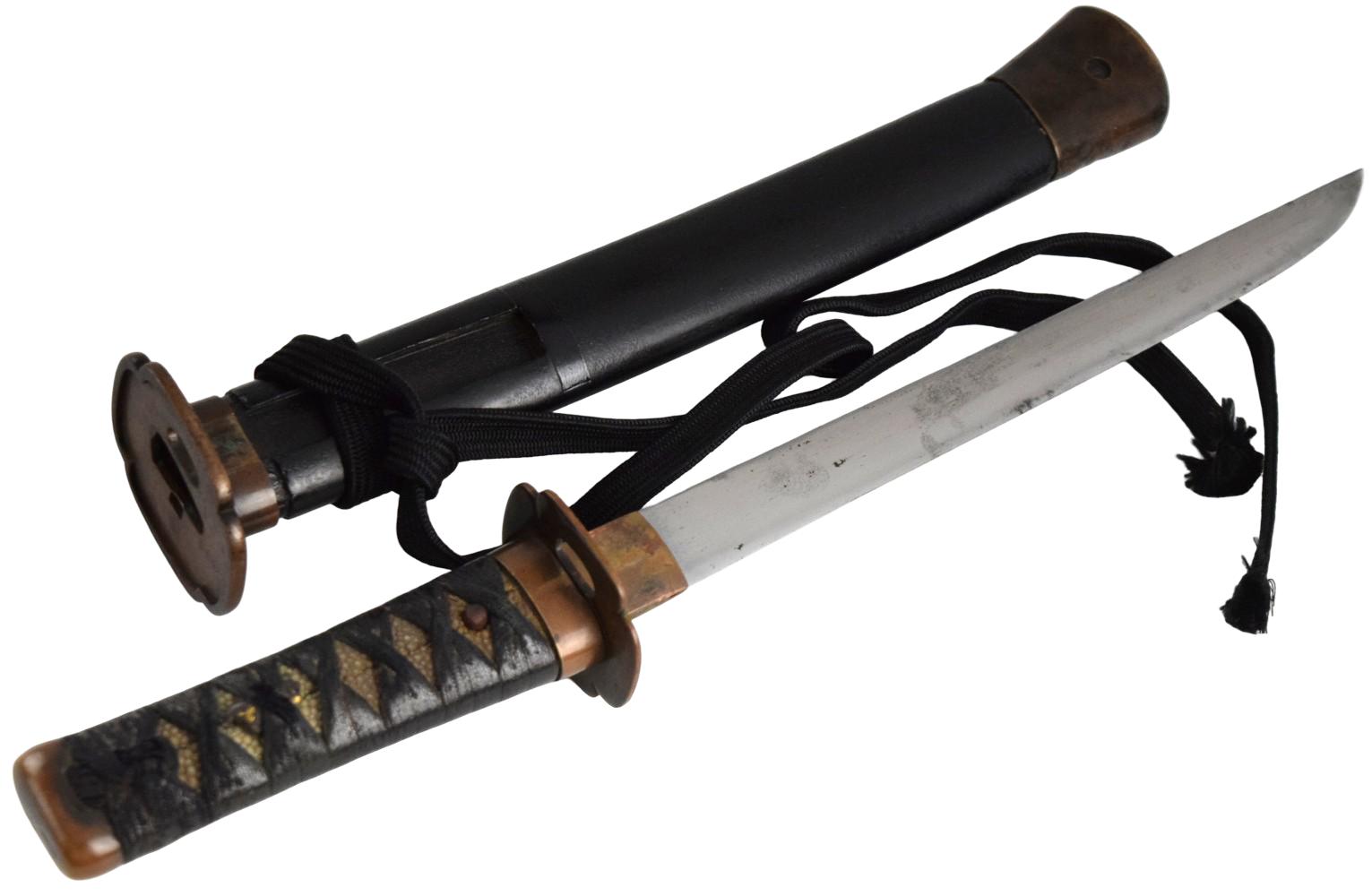 Shinto tanto, 10 inch length of cutting edge, signed Kunikane, ca. 1600's.