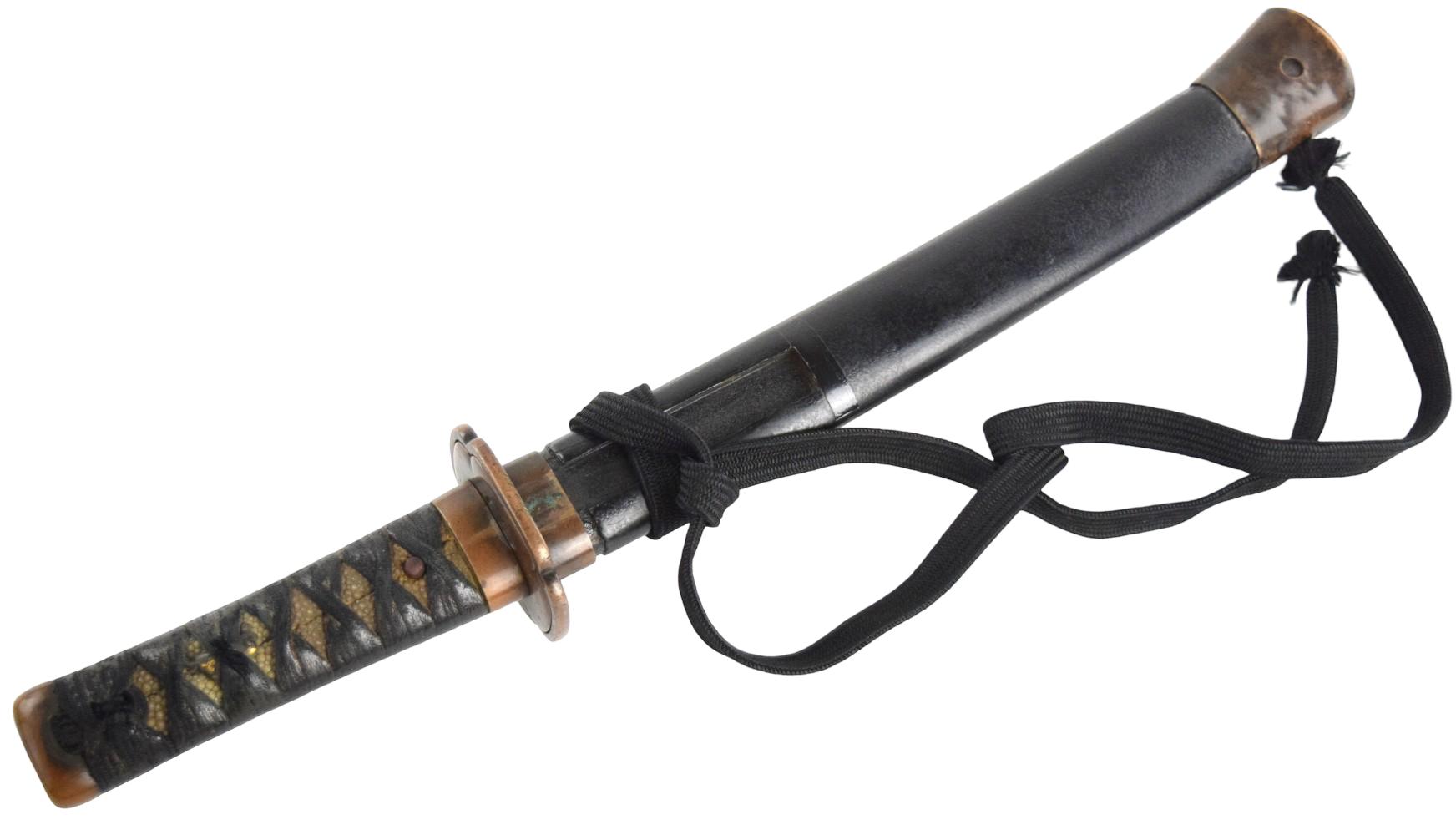 Shinto tanto, 10 inch length of cutting edge, signed Kunikane, ca. 1600's.