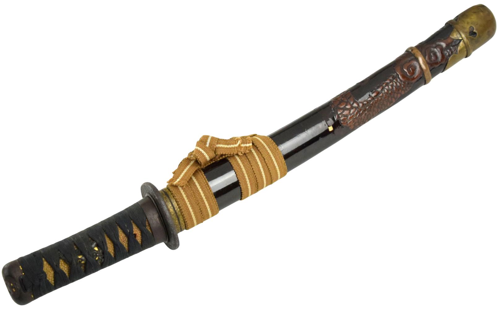 Koto tanto, 8 and 1/2 inch length of cutting edge, unsigned yoroi doshi armor piecer, ca. 1500's.