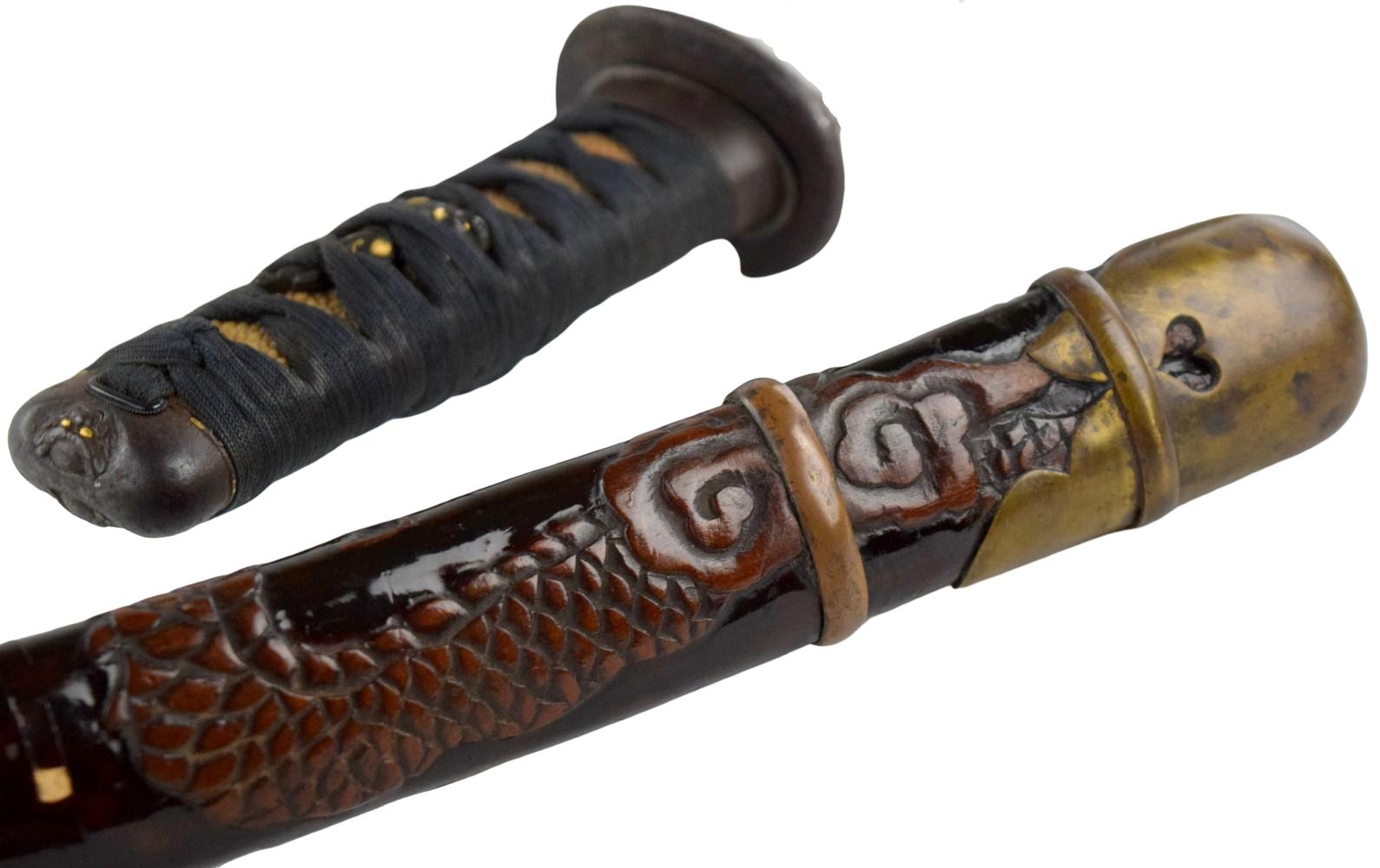 Koto tanto, 8 and 1/2 inch length of cutting edge, unsigned yoroi doshi armor piecer, ca. 1500's.
