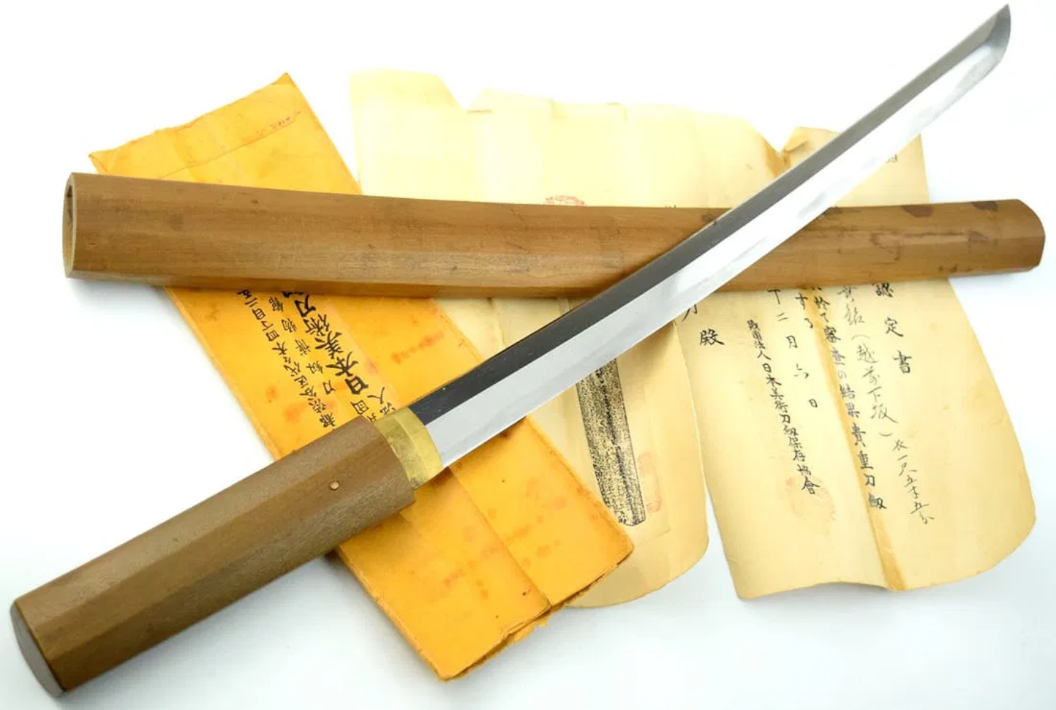 Japanese Edo period Wakizashi Sword ~ Old NBTHK Kanteisho attributed Echizen Shimosaka school