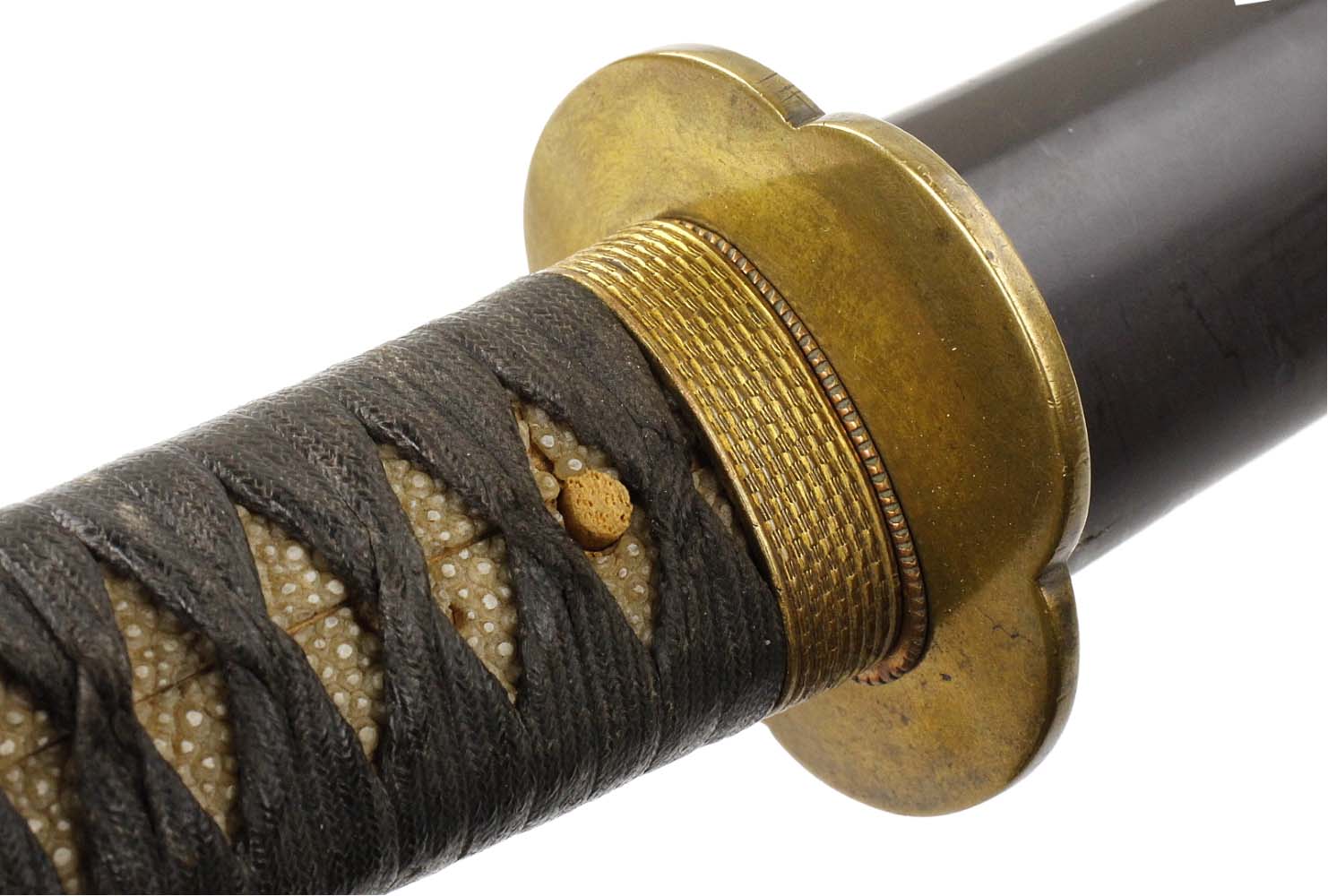 Very Nicely Mounted Antique Japanese Samurai Wakizashi Sword Dagger, Gold Inlaid & Gilt Mounts, Mumei Koto Or Shinto Blade.