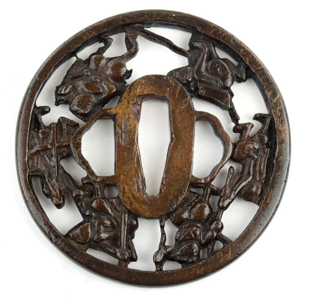 Antique Japanese TSUBA, a Samurai Sword / Dagger Guard.