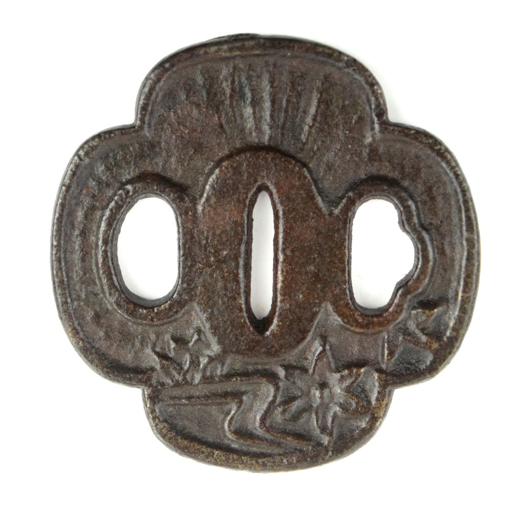 Antique Japanese TSUBA, a Samurai Sword / Dagger Guard.