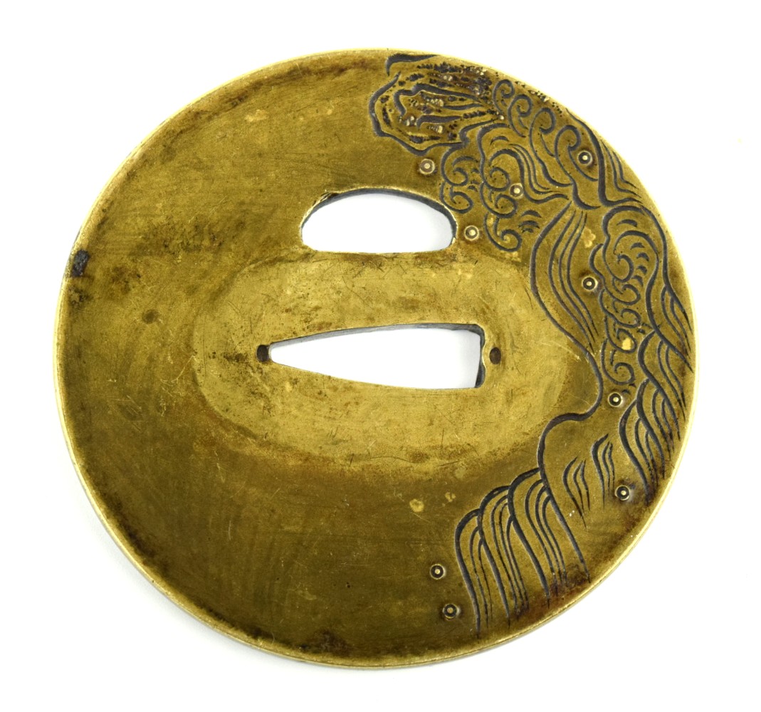Antique Japanese TSUBA, a Samurai Sword / Dagger Guard.