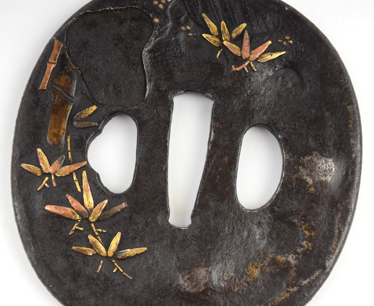 Antique Japanese TSUBA, a Samurai Sword / Dagger Guard.