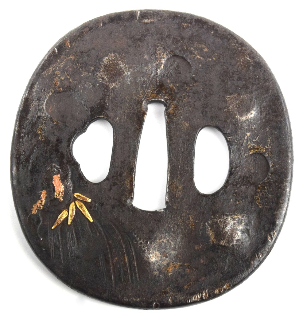 Antique Japanese TSUBA, a Samurai Sword / Dagger Guard.