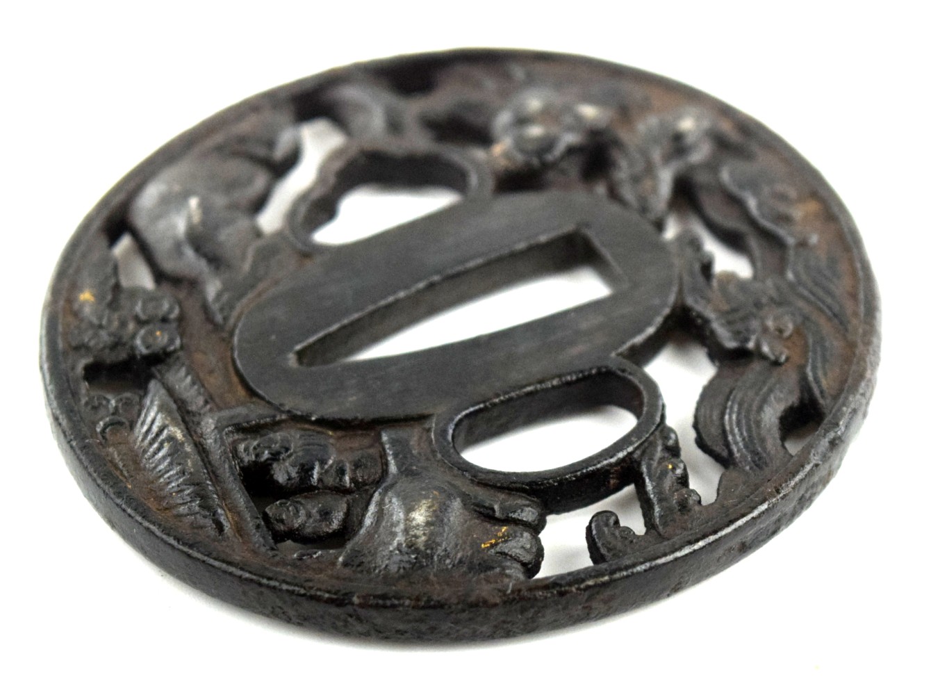Antique Japanese TSUBA, a Samurai Sword / Dagger Guard.