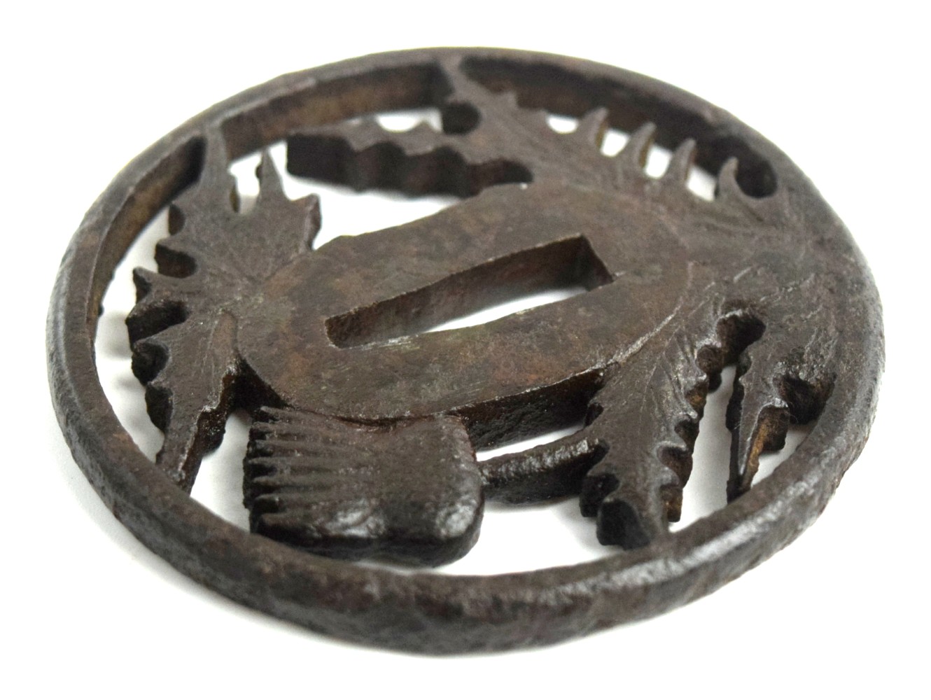 Antique Japanese TSUBA, a Samurai Sword / Dagger Guard.