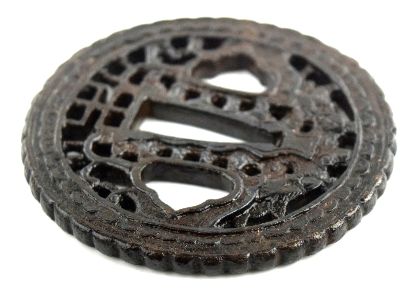 Antique Japanese TSUBA, a Samurai Sword / Dagger Guard.