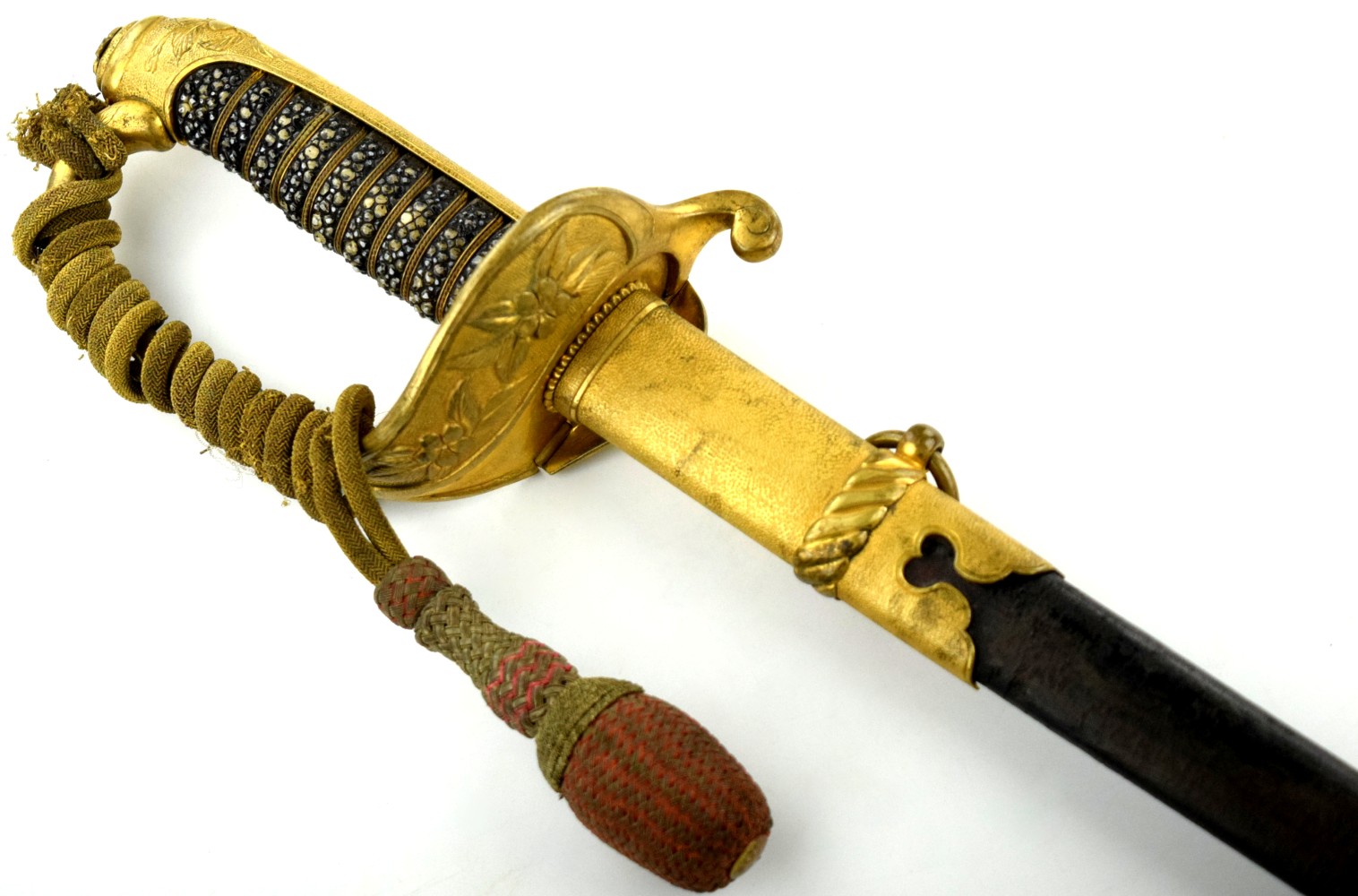 Good WWII Japanese Naval Officer Parade Sword with Scabbard & Portepee
