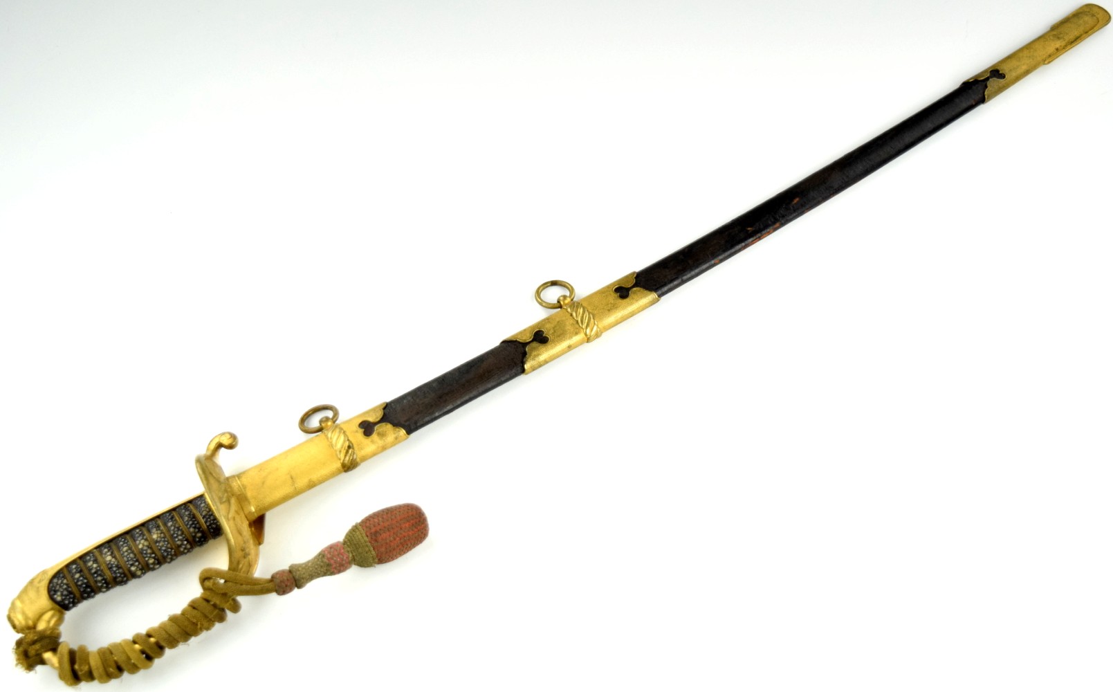 Good WWII Japanese Naval Officer Parade Sword with Scabbard & Portepee