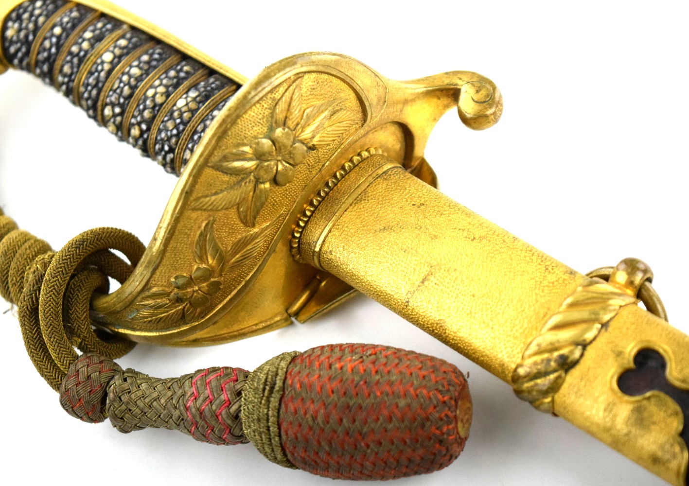 Good WWII Japanese Naval Officer Parade Sword with Scabbard & Portepee