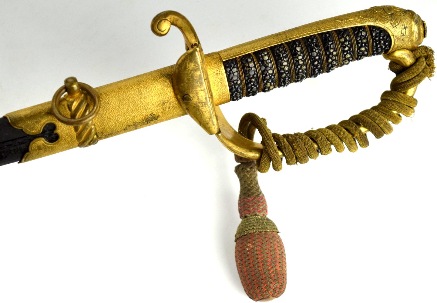 Good WWII Japanese Naval Officer Parade Sword with Scabbard & Portepee