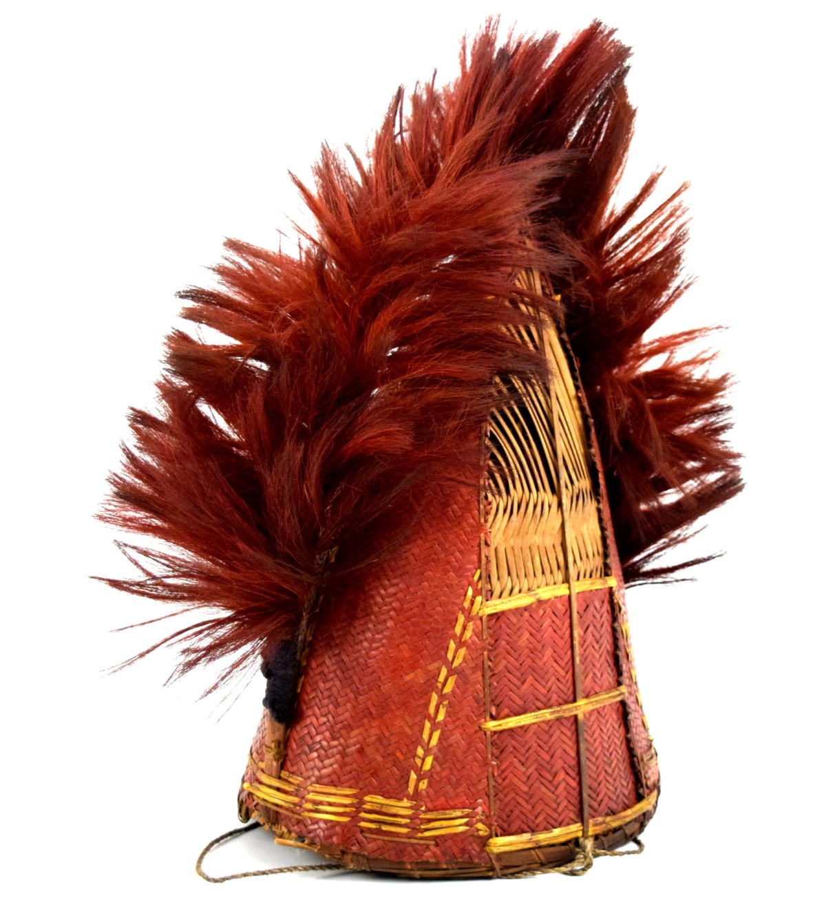 Rare 19th C. Indonesian Borneo DAYAK Headhunter's Hat Helmet