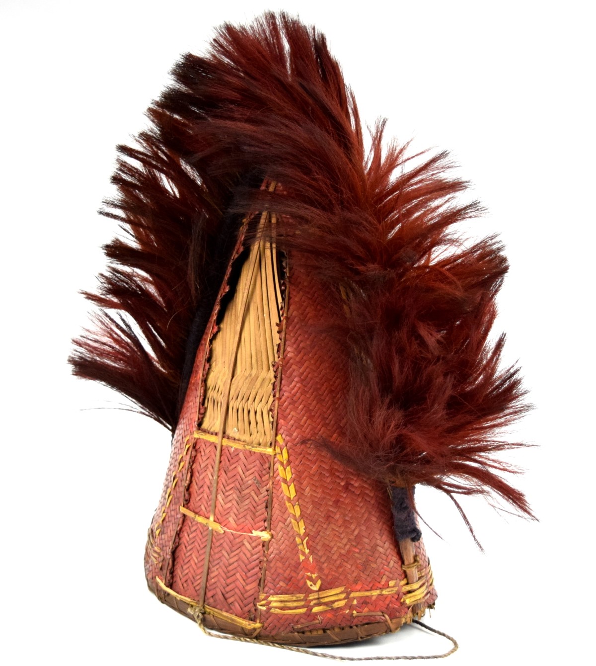 Rare 19th C. Indonesian Borneo DAYAK Headhunter's Hat Helmet