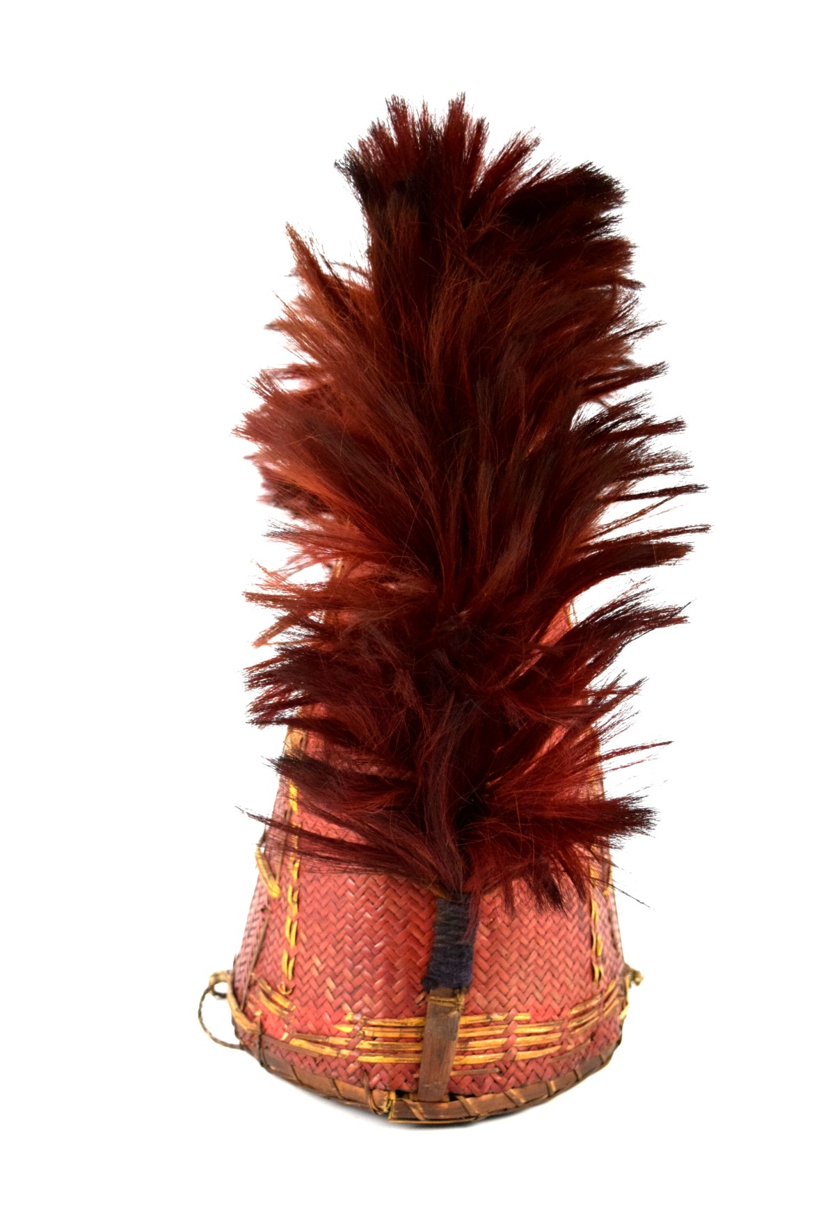 Rare 19th C. Indonesian Borneo DAYAK Headhunter's Hat Helmet