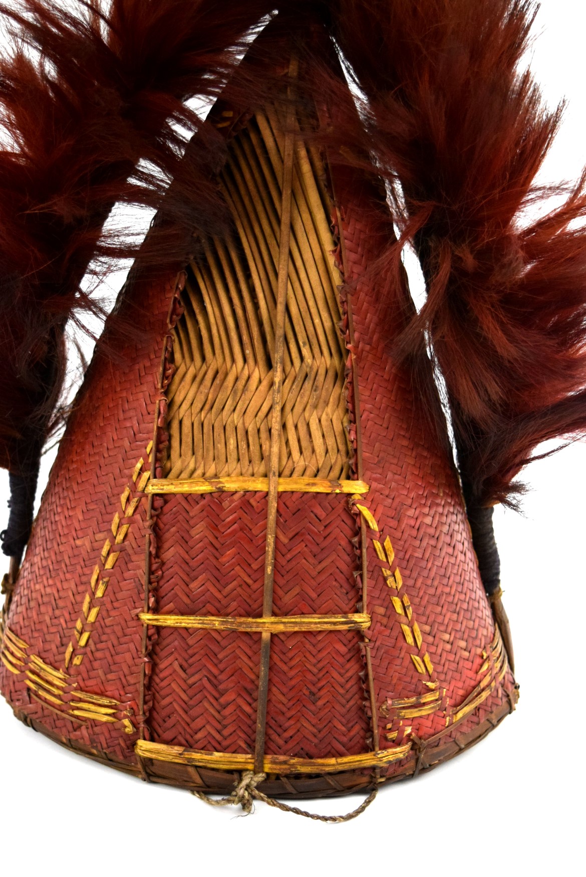 Rare 19th C. Indonesian Borneo DAYAK Headhunter's Hat Helmet