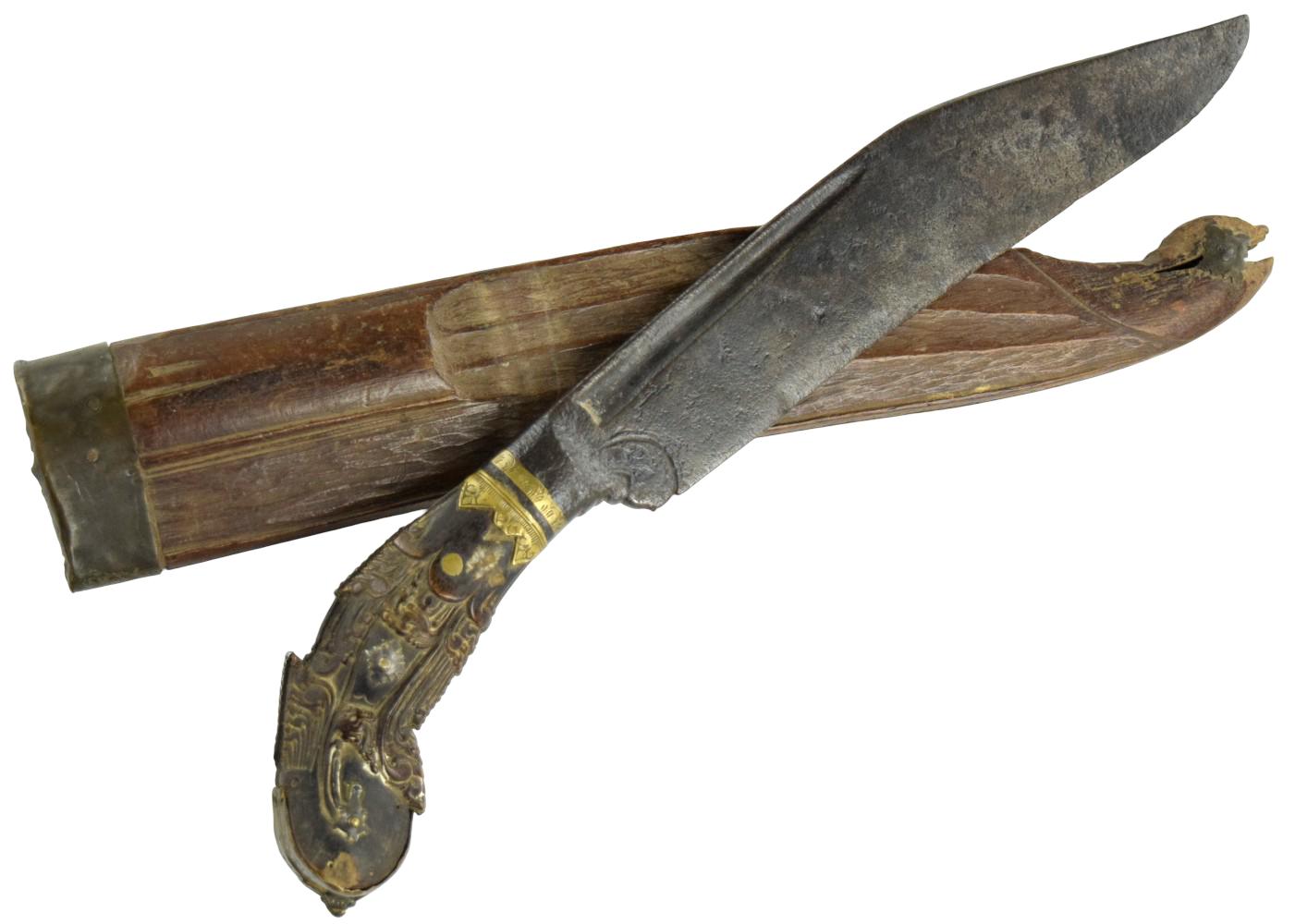 LARGE 18TH-19TH C. SRI LANKAN CEYLON PIHA KAETTA KNIFE DAGGER