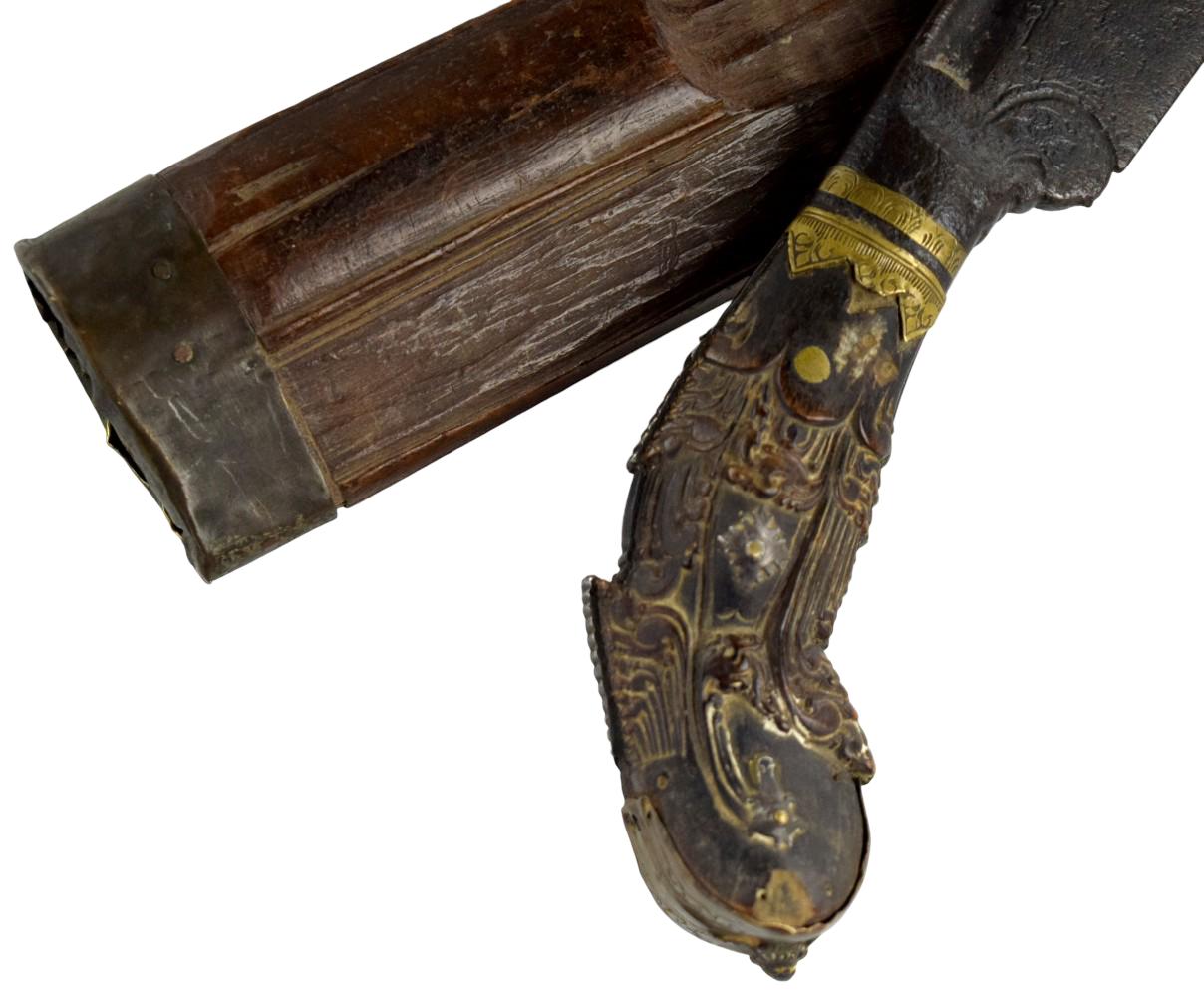 LARGE 18TH-19TH C. SRI LANKAN CEYLON PIHA KAETTA KNIFE DAGGER