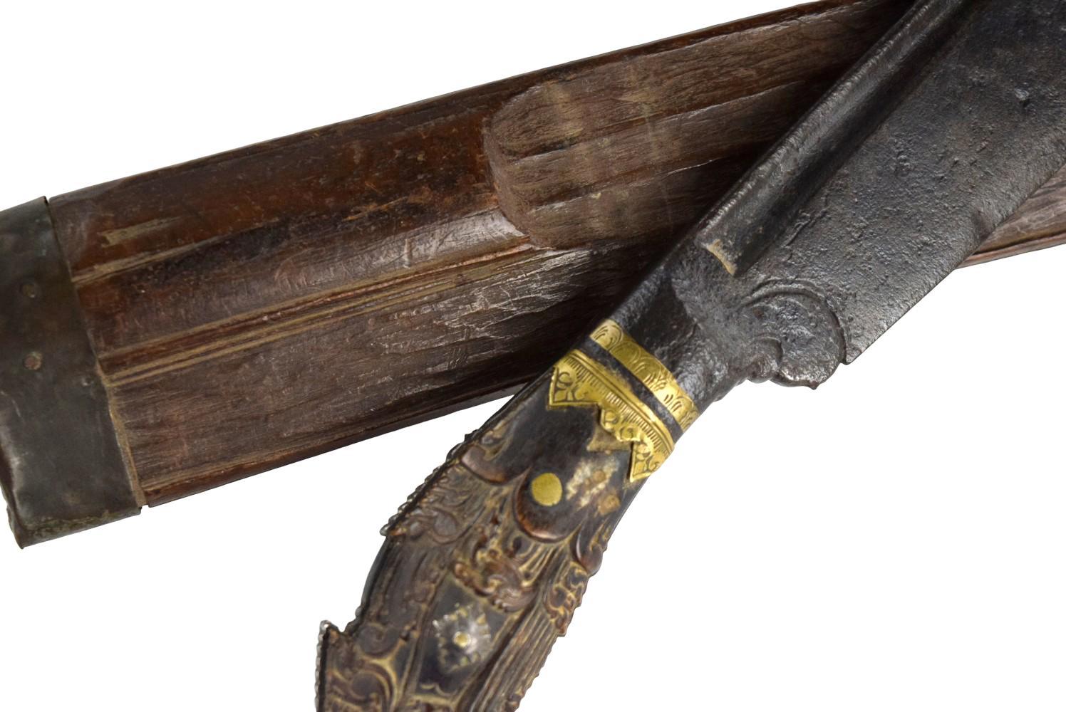 LARGE 18TH-19TH C. SRI LANKAN CEYLON PIHA KAETTA KNIFE DAGGER